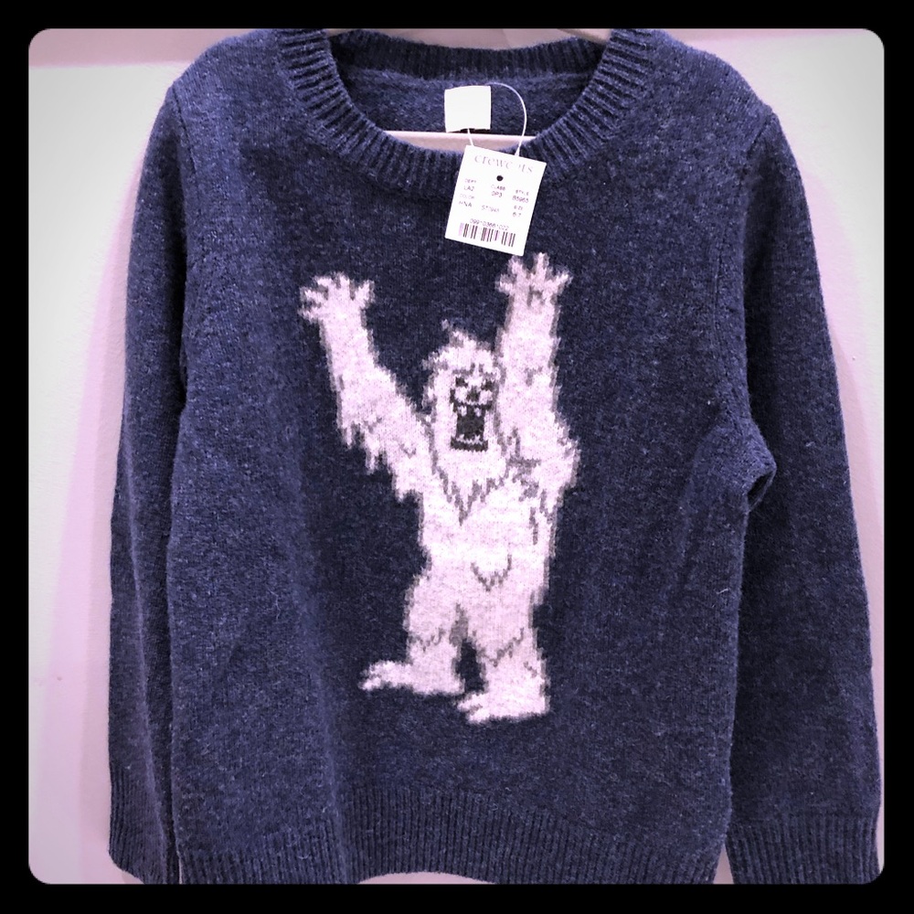 NWT boys Crewcuts ‘Yeti’ sweater sz 6/7
